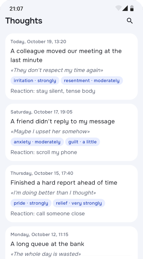 Thought diary